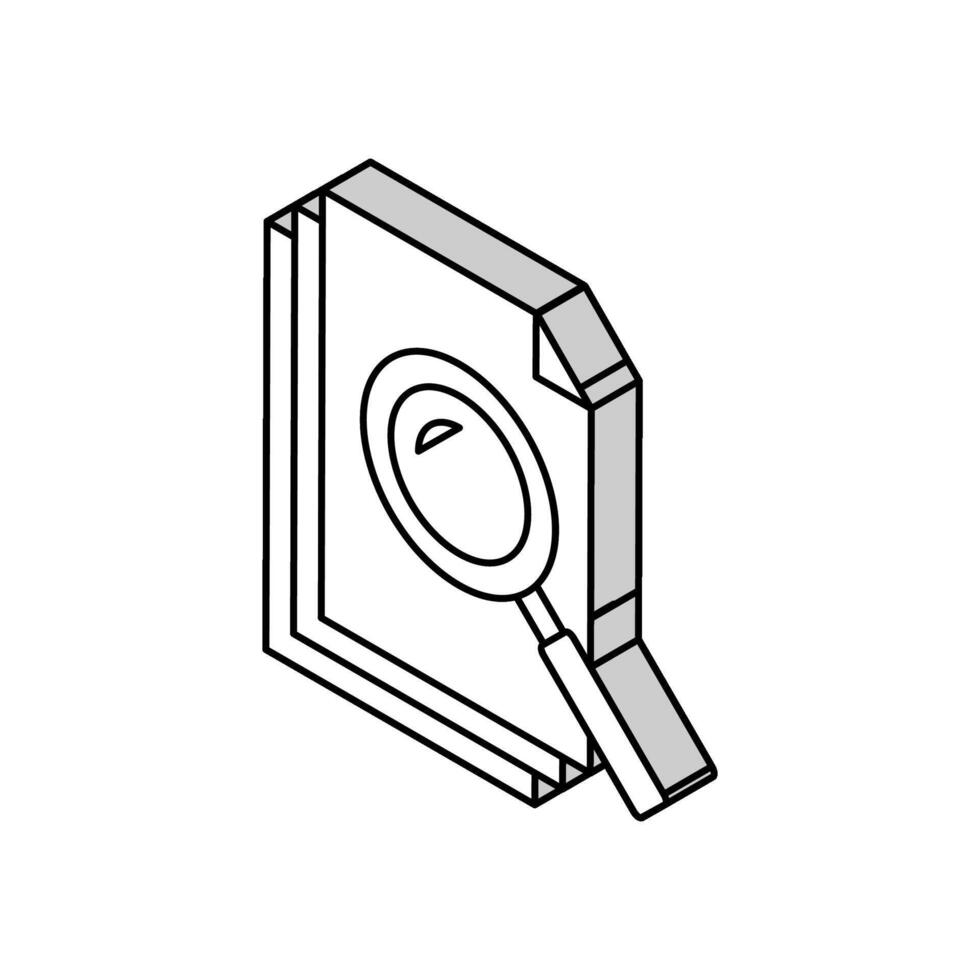 Suche dokumentieren Datei isometrisch Symbol Vektor Illustration