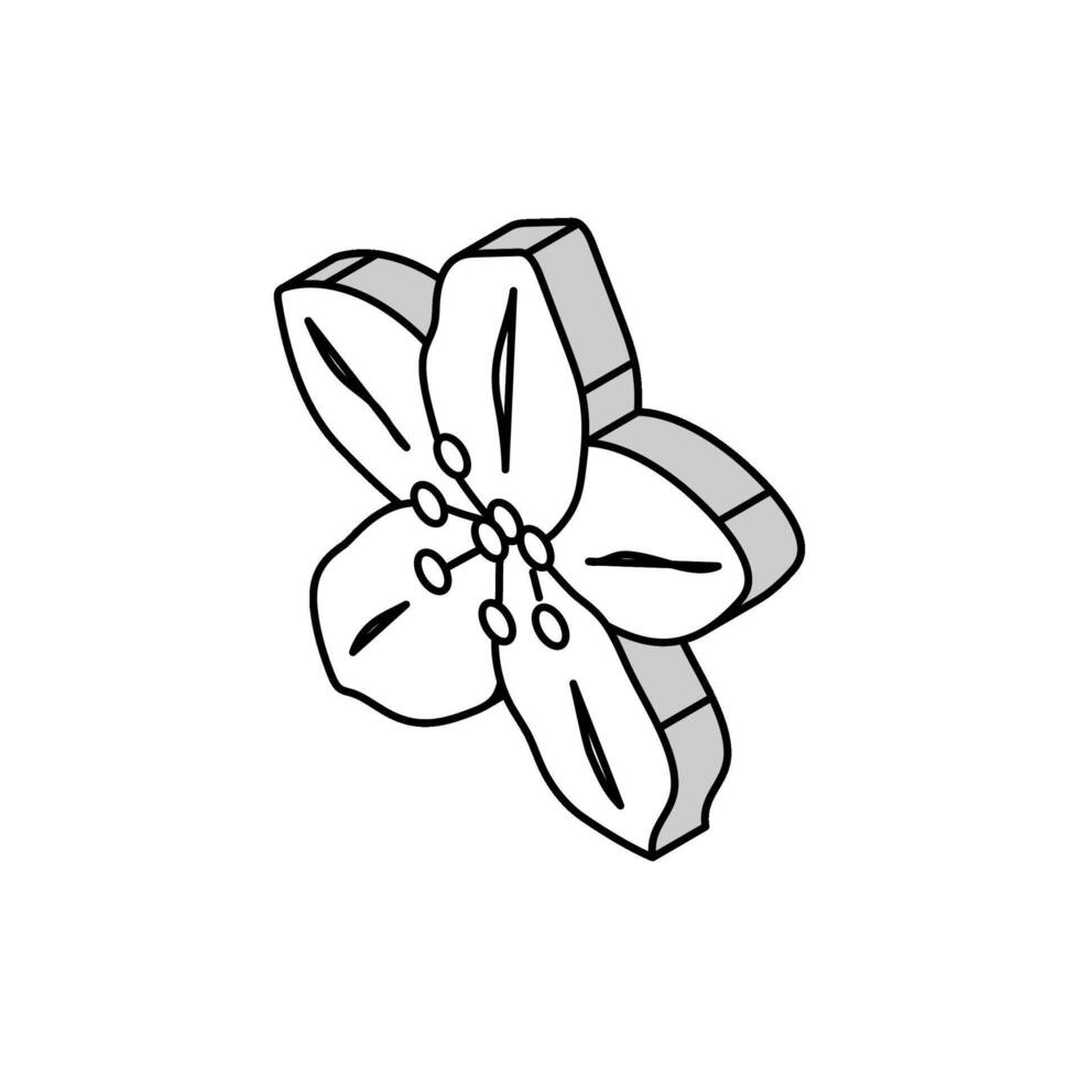 Rhododendron Blume Frühling isometrisch Symbol Vektor Illustration