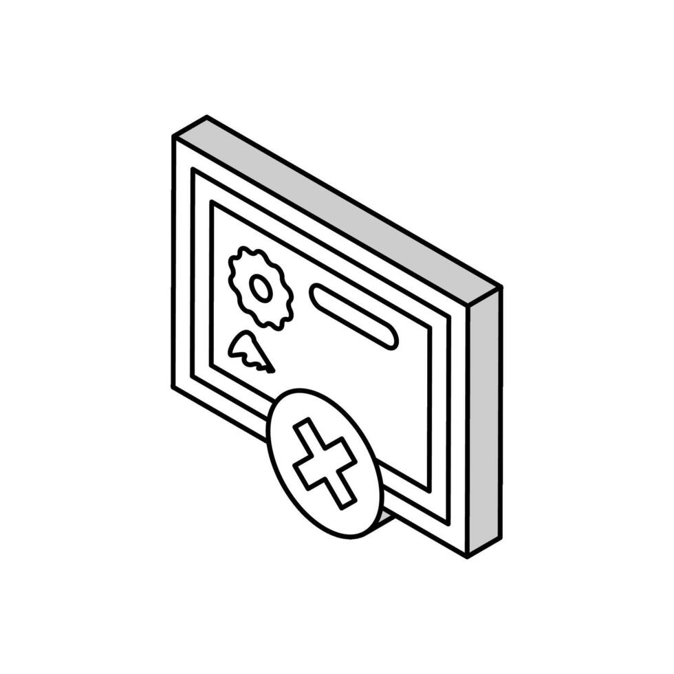 certifikat ogilla isometrisk ikon vektor illustration