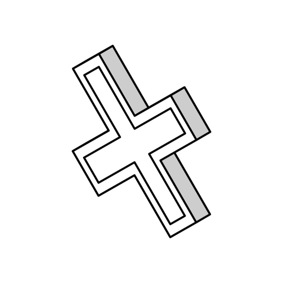 x ablehnen isometrisch Symbol Vektor Illustration