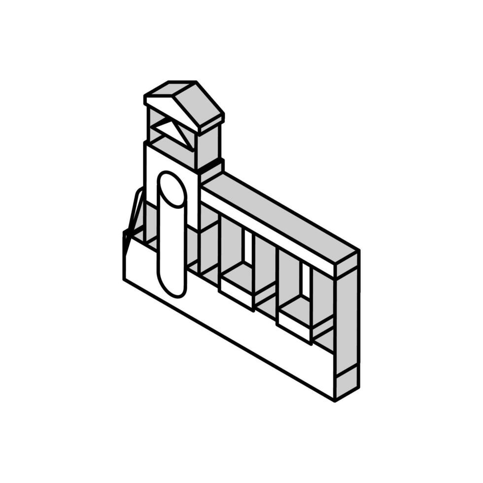 utomhus- barn roligt isometrisk ikon vektor illustration