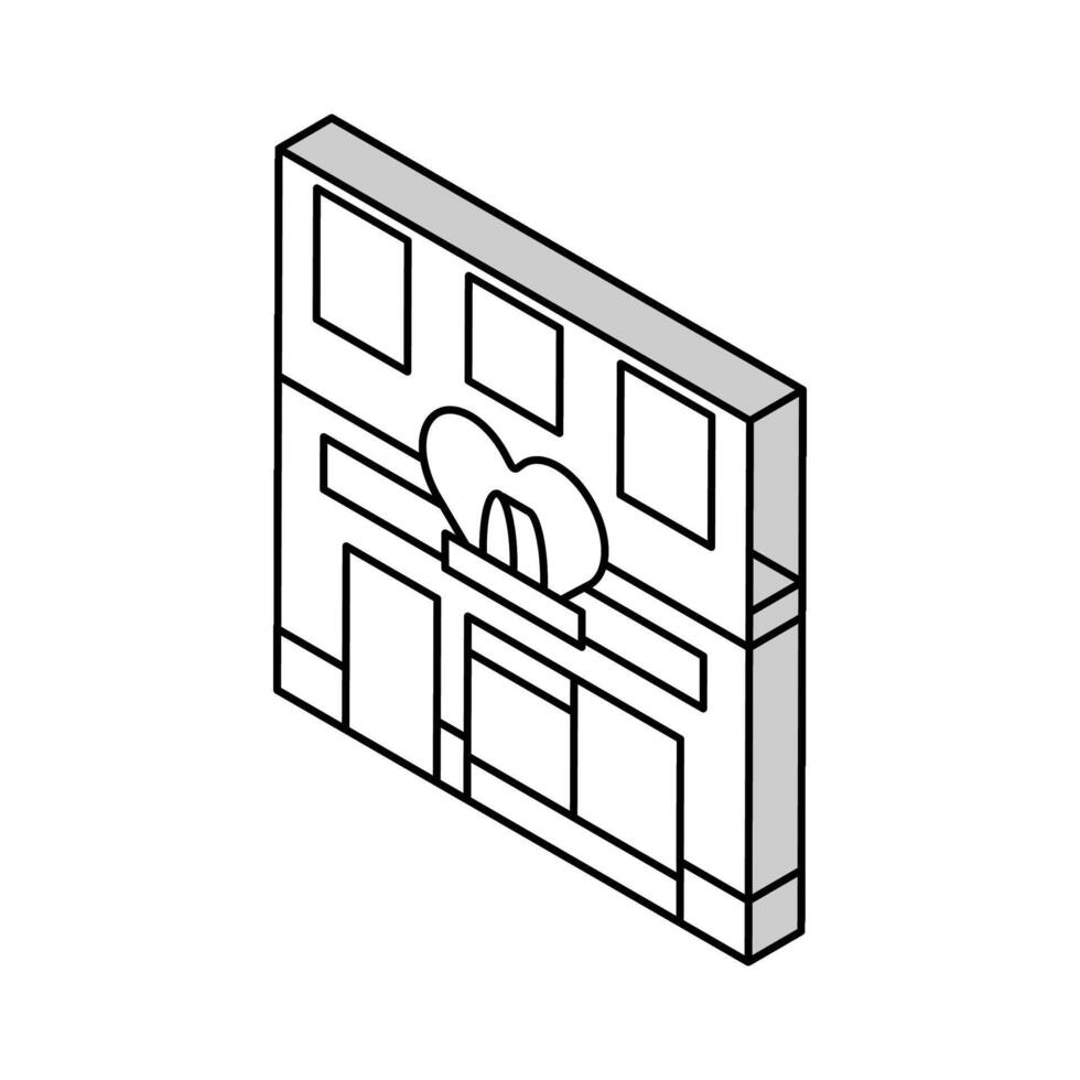 Boutique Geschäft isometrisch Symbol Vektor Illustration
