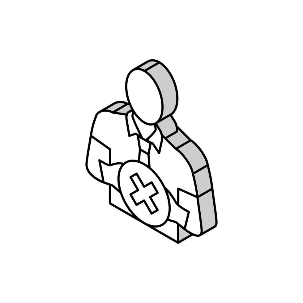 Mitarbeiter ablehnen isometrisch Symbol Vektor Illustration