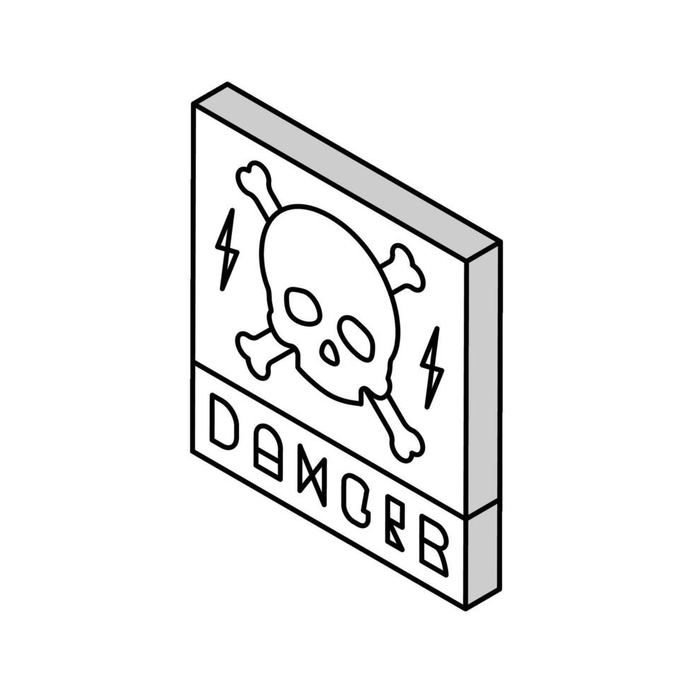 gefährlich Elektrizität isometrisch Symbol Vektor Illustration