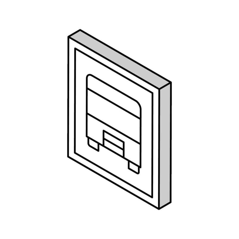 Bus halt Bahnhof Zeichen isometrisch Symbol Vektor Illustration