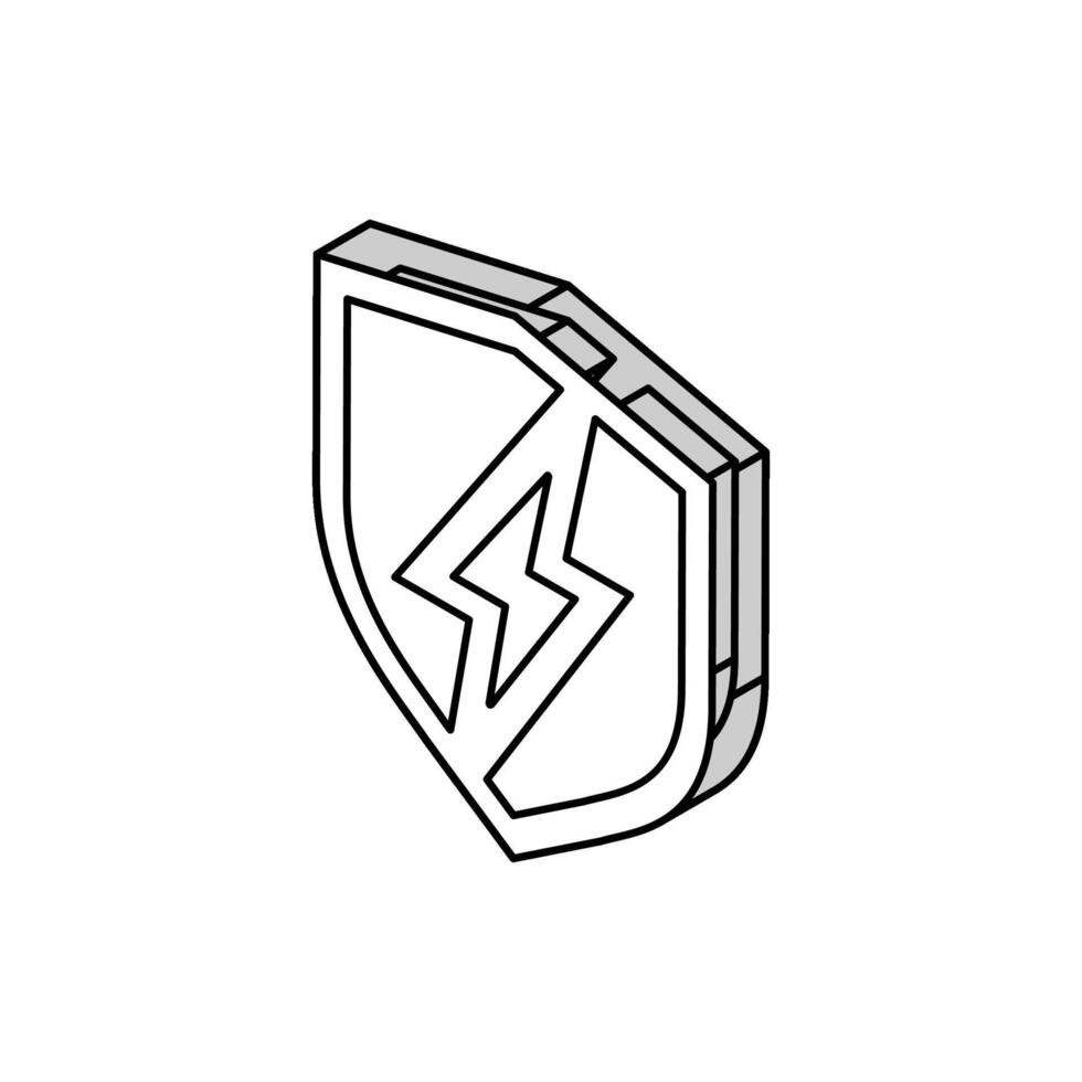 Schutz Elektrizität isometrisch Symbol Vektor Illustration