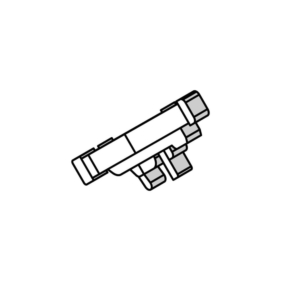 Bazooka Waffe Krieg isometrisch Symbol Vektor Illustration