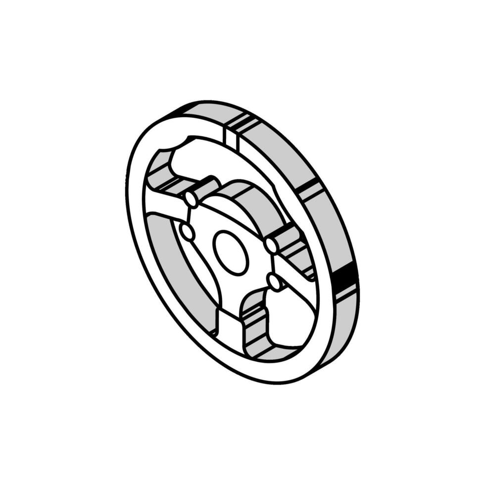 Lenkung Rad Fahrzeug Auto isometrisch Symbol Vektor Illustration