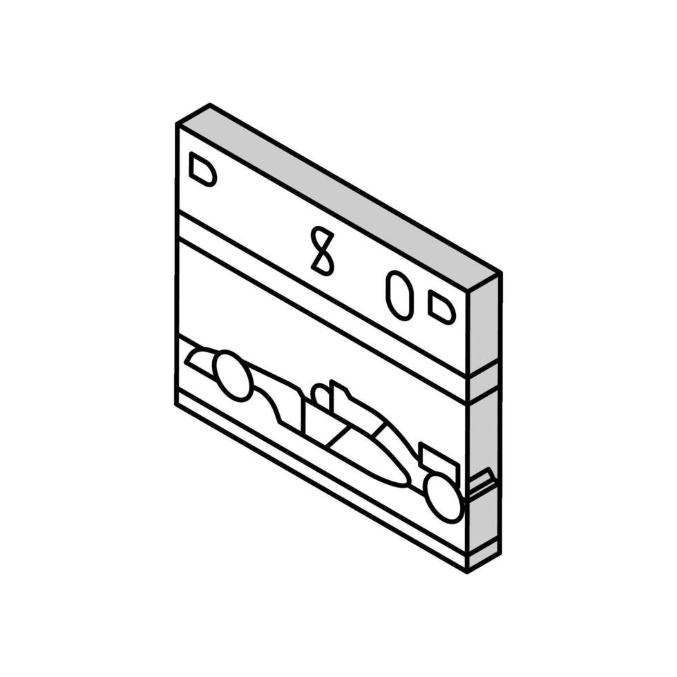 Grube halt Fahrzeug Geschwindigkeit Auto isometrisch Symbol Vektor Illustration