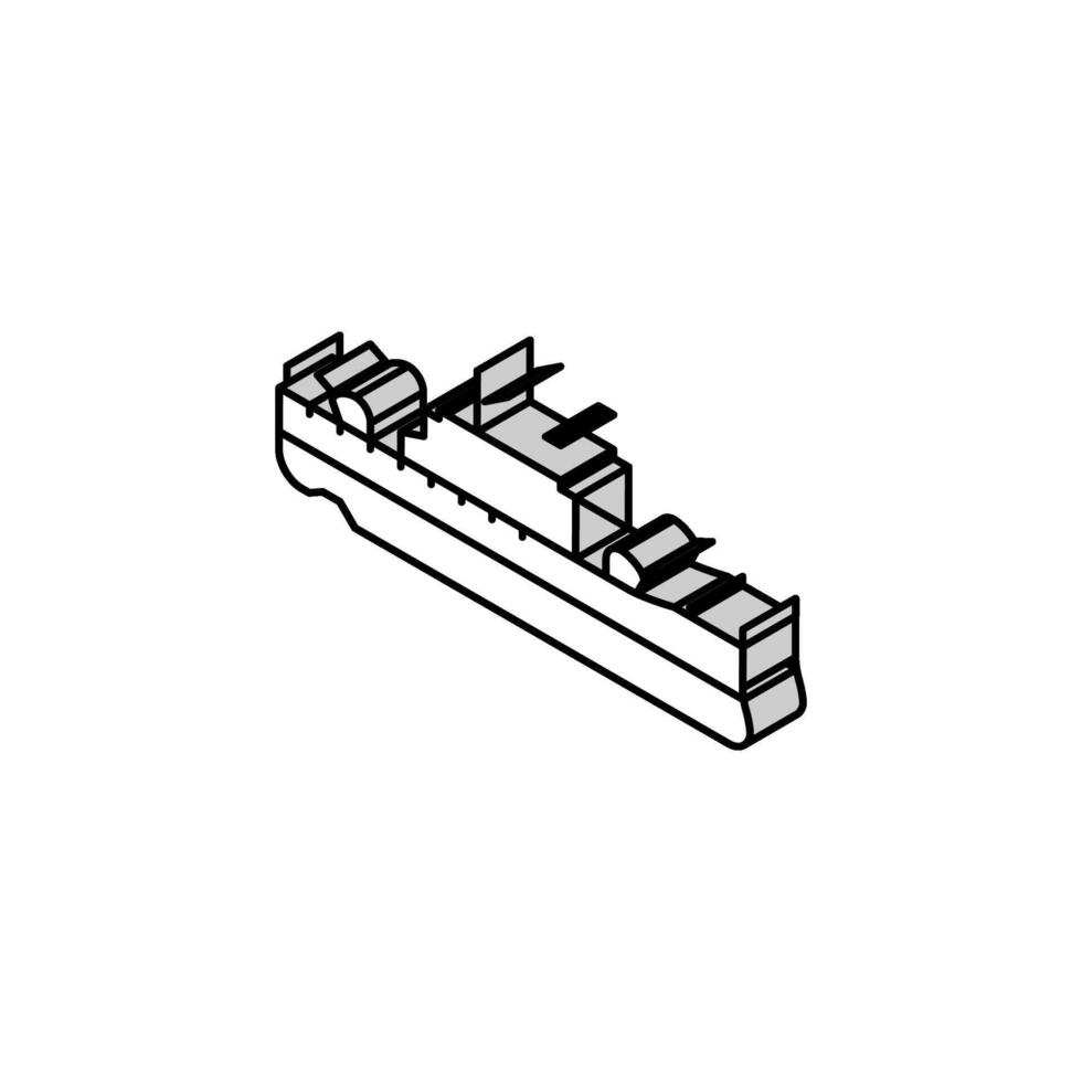 slagskepp vapen krig isometrisk ikon vektor illustration