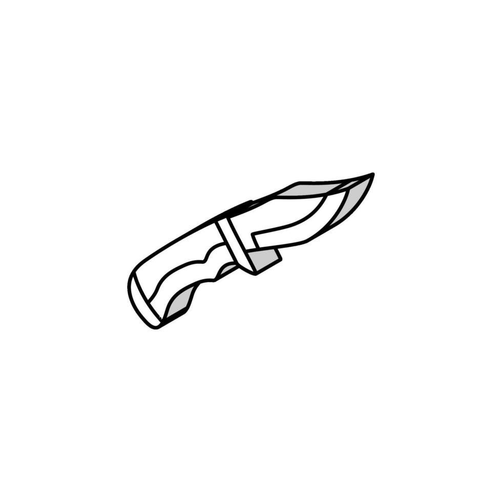 Messer Waffe Krieg isometrisch Symbol Vektor Illustration