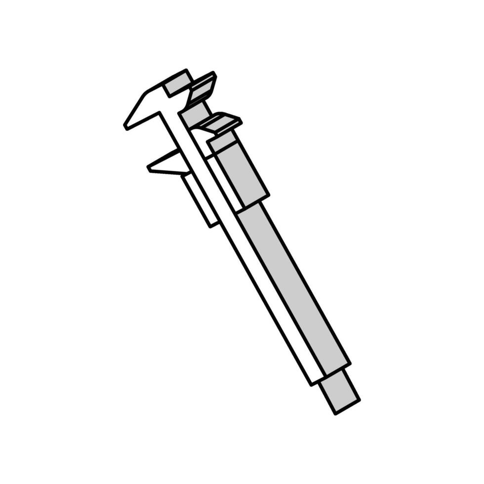 Nonius Spur Werkzeug Arbeit isometrisch Symbol Vektor Illustration