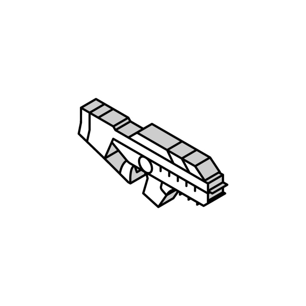 laser pistol vapen militär isometrisk ikon vektor illustration