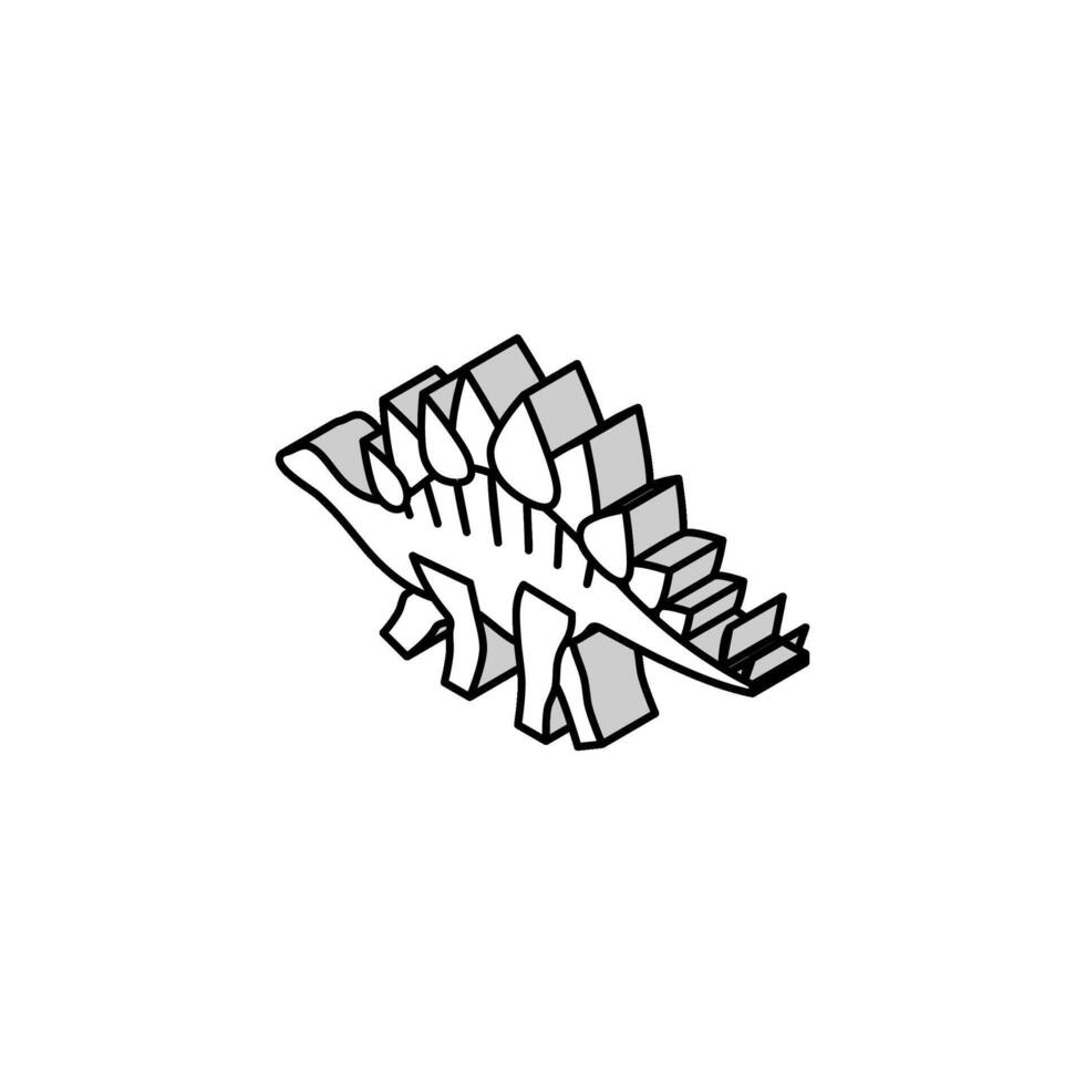 Stegosaurus Dinosaurier Tier isometrisch Symbol Vektor Illustration