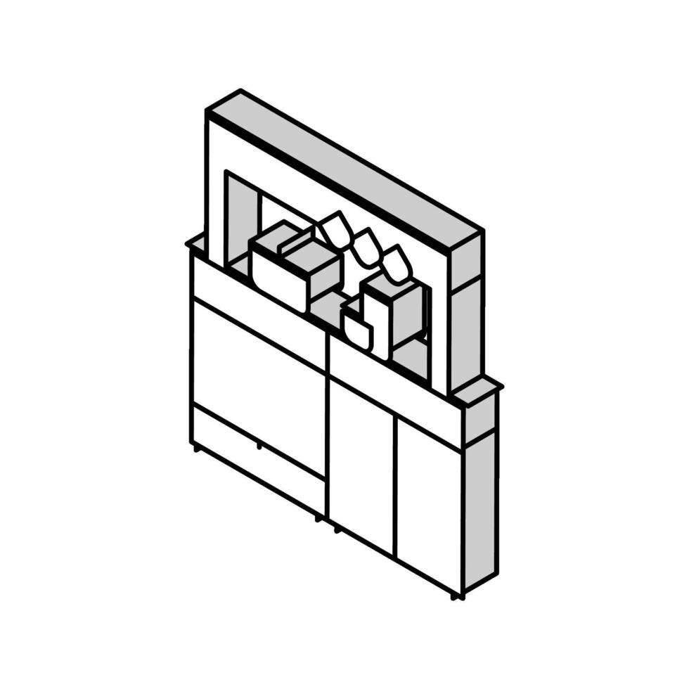 abspielen Küche Spielzeug Kind Spiel isometrisch Symbol Vektor Illustration