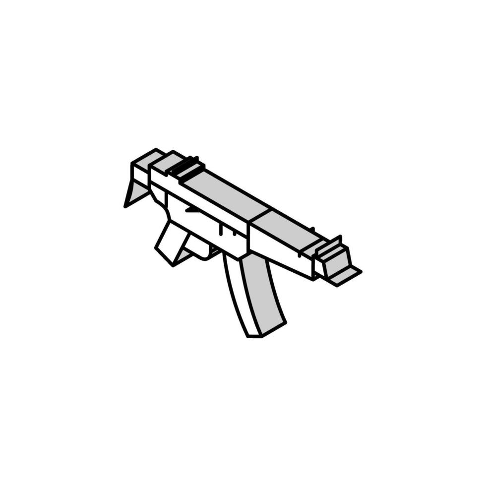 Gewehr Waffe Krieg isometrisch Symbol Vektor Illustration