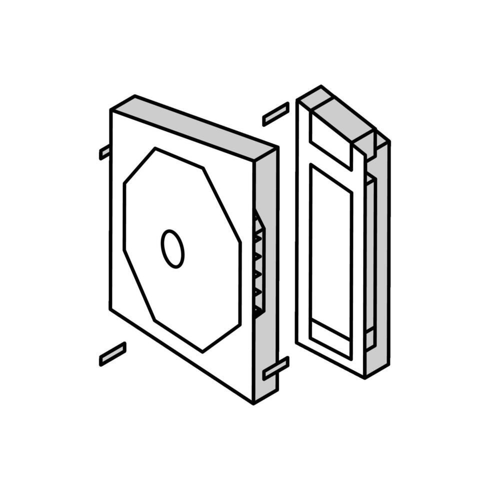 Leistung liefern Spielen pc isometrisch Symbol Vektor Illustration