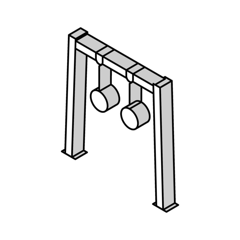 fortfarande ringar parkera unge spela isometrisk ikon vektor illustration