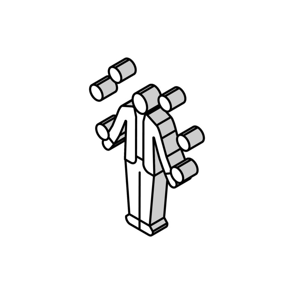 jonglör karneval årgång visa isometrisk ikon vektor illustration