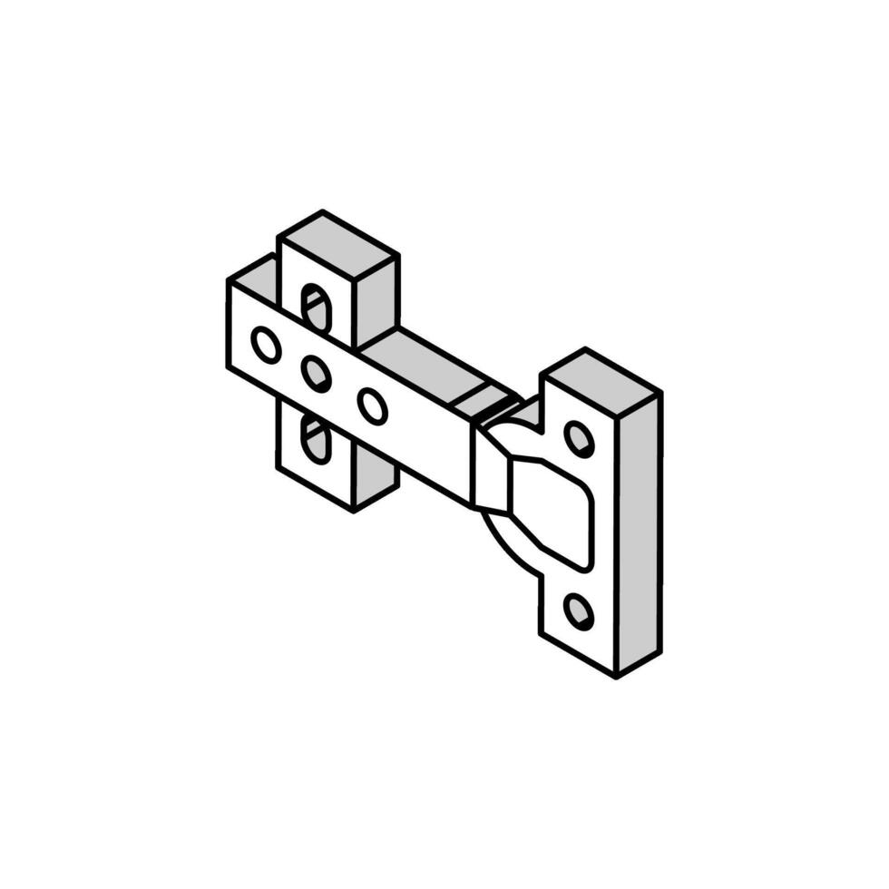 Sanft schließen Hardware- Hardware- Möbel passend zu isometrisch Symbol Vektor Illustration