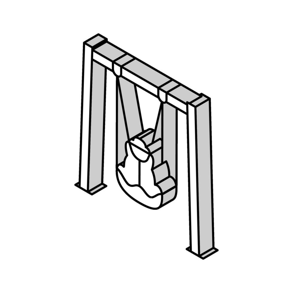 inklusive schwingen Sitz Park Kind abspielen isometrisch Symbol Vektor Illustration