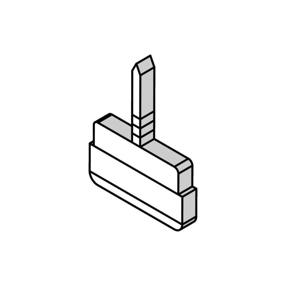 glida möbel hårdvara passande isometrisk ikon vektor illustration