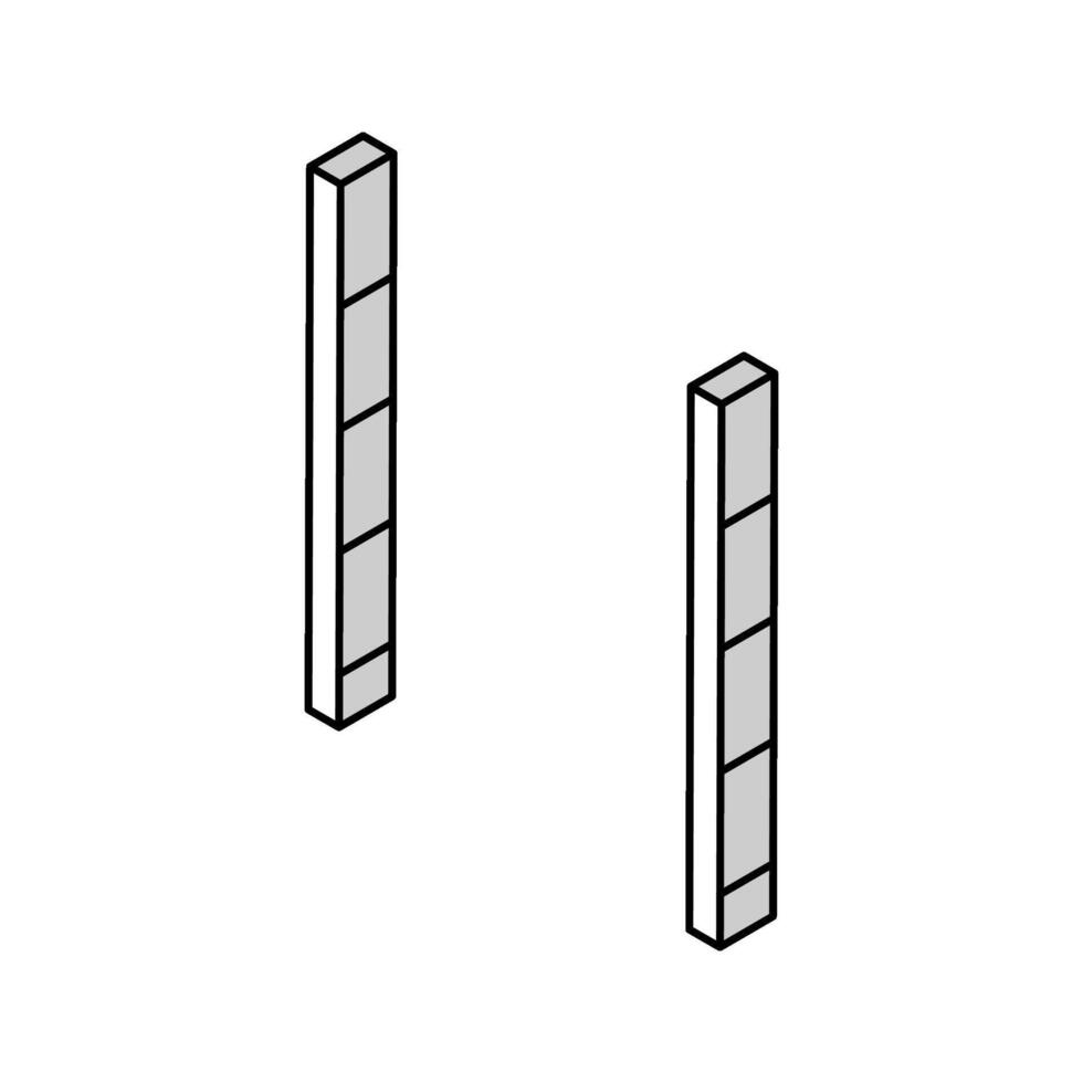 lagring kuggstång garage verktyg isometrisk ikon vektor illustration
