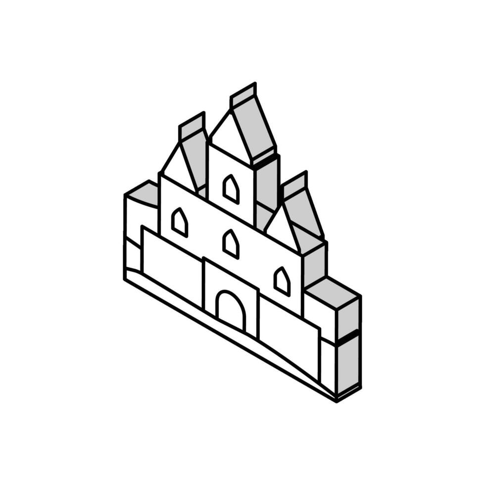 is slott vinter- säsong isometrisk ikon vektor illustration
