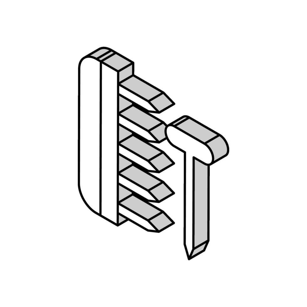 Blockierung Stifte Stricken wolle isometrisch Symbol Vektor Illustration