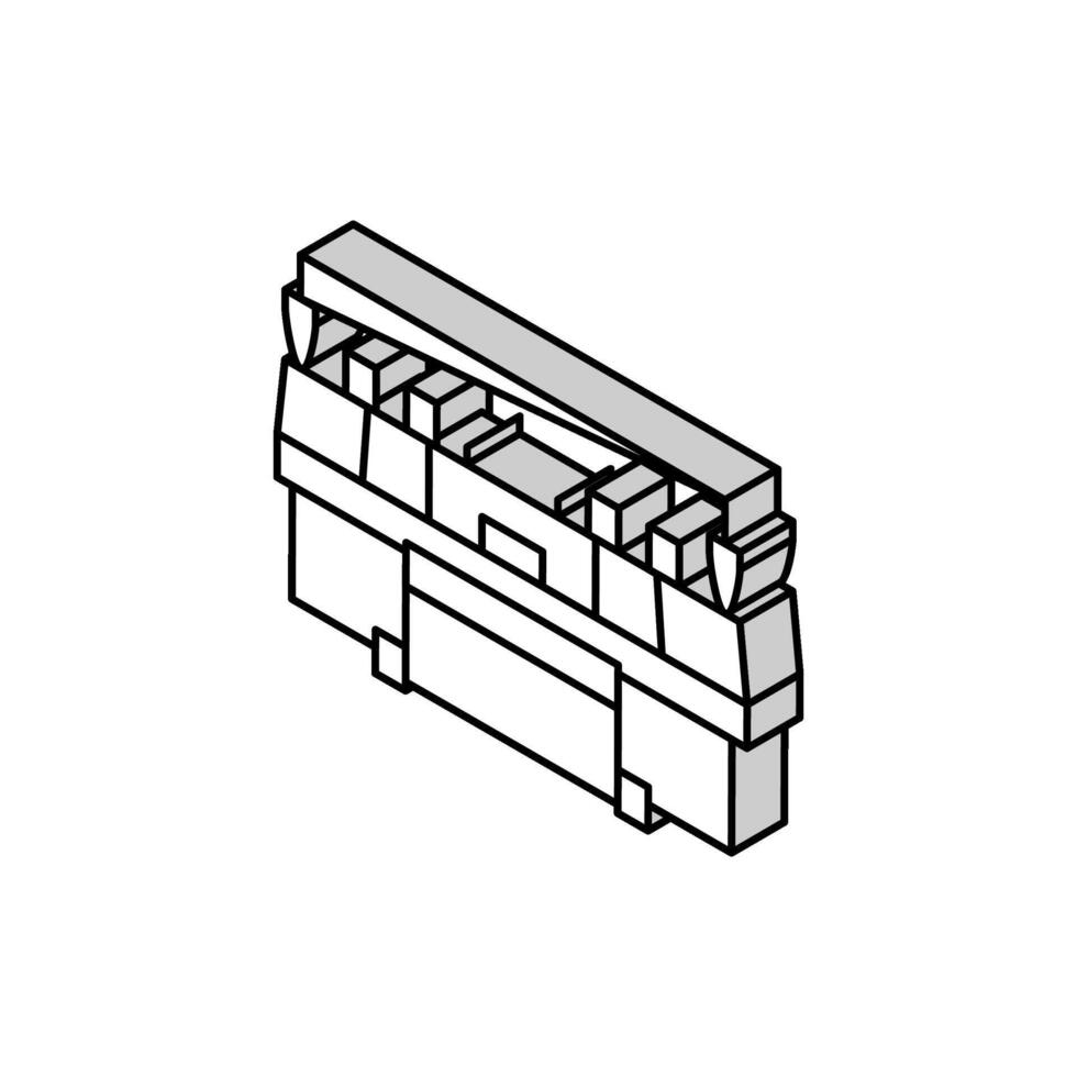 hantverk stickning ull isometrisk ikon vektor illustration