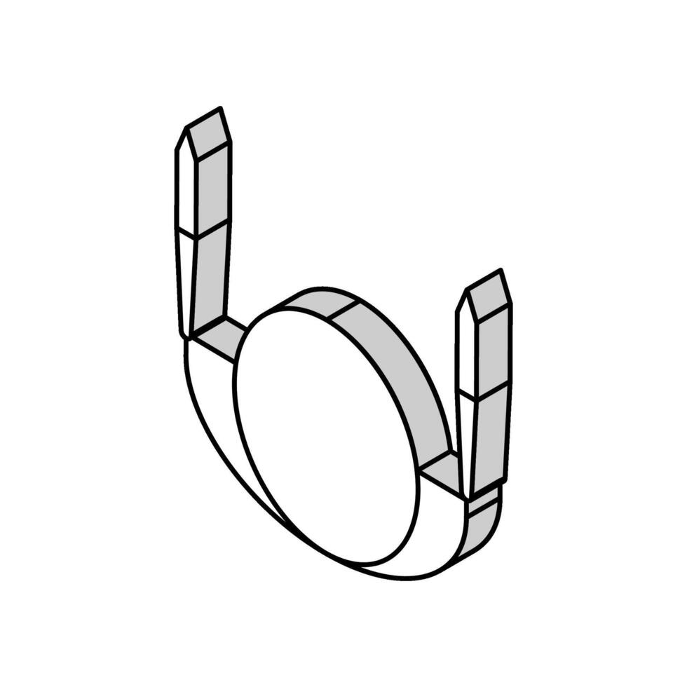 kreisförmig Nadel Stricken wolle isometrisch Symbol Vektor Illustration