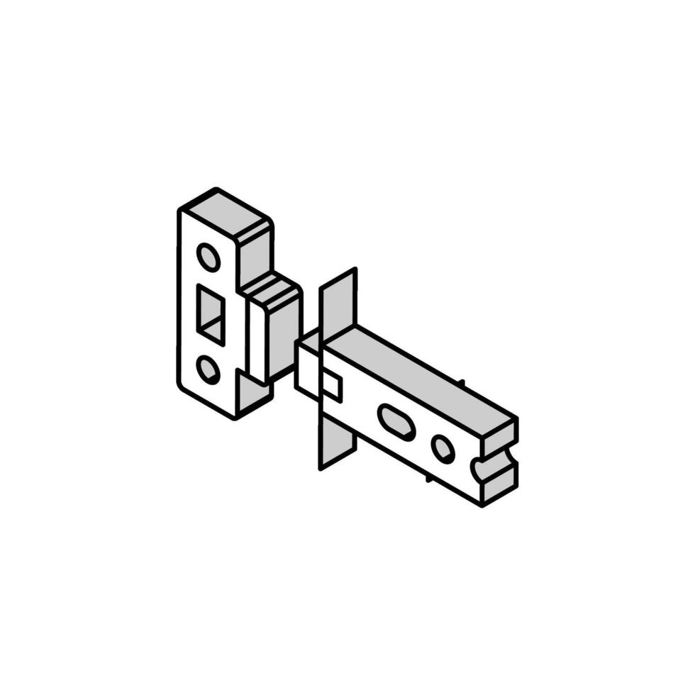 verriegeln Tür Hardware- Möbel passend zu isometrisch Symbol Vektor Illustration