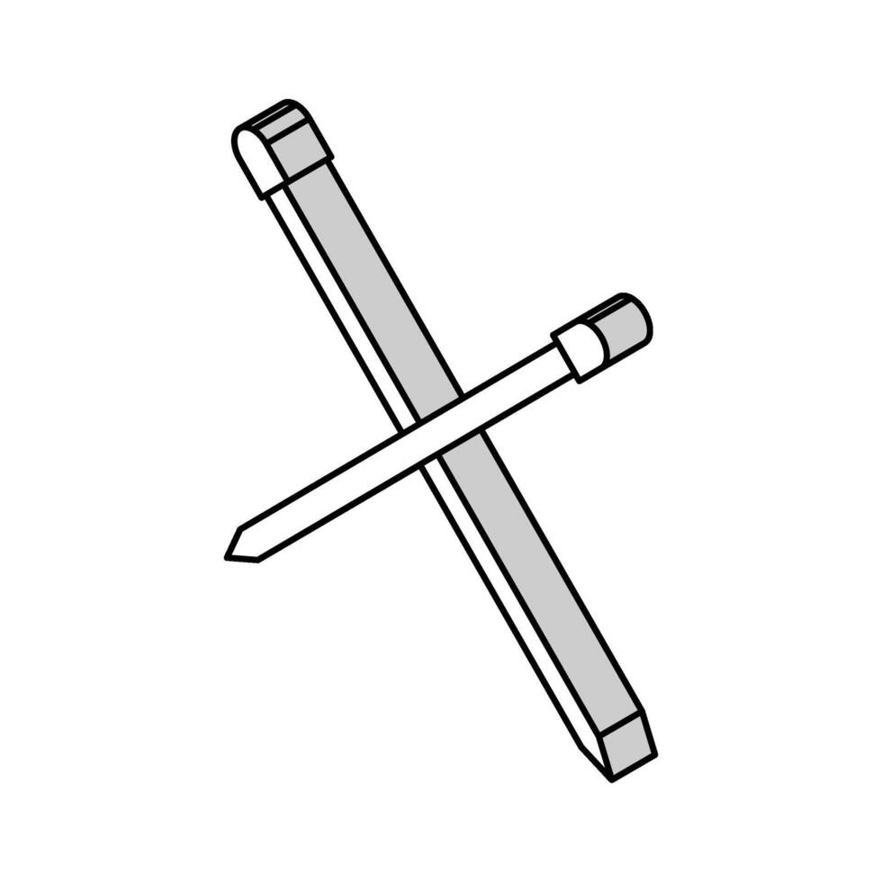 nålar stickning ull isometrisk ikon vektor illustration