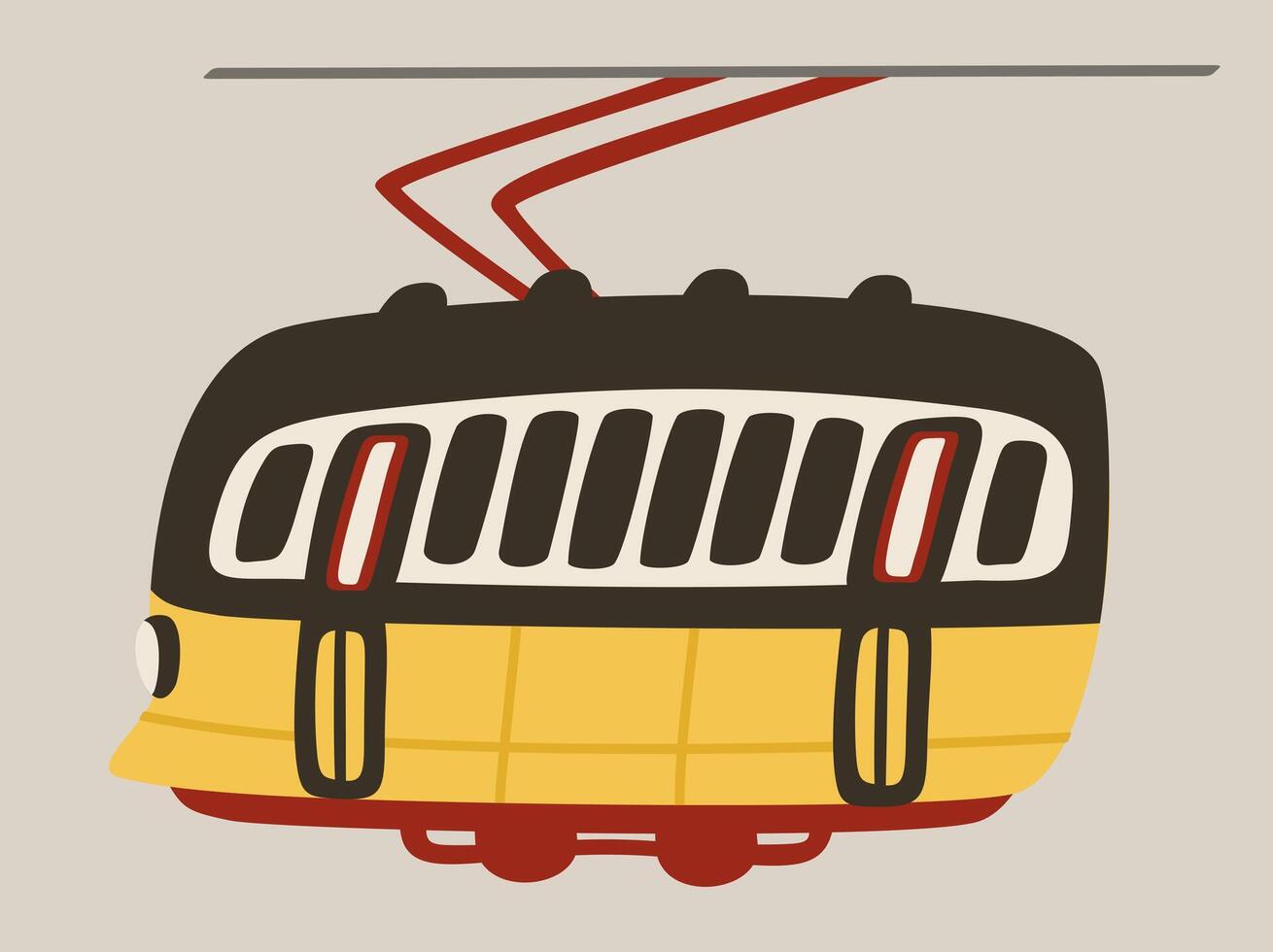 Lissabon Gelb Straßenbahn. süß einfach Vektor Illustration