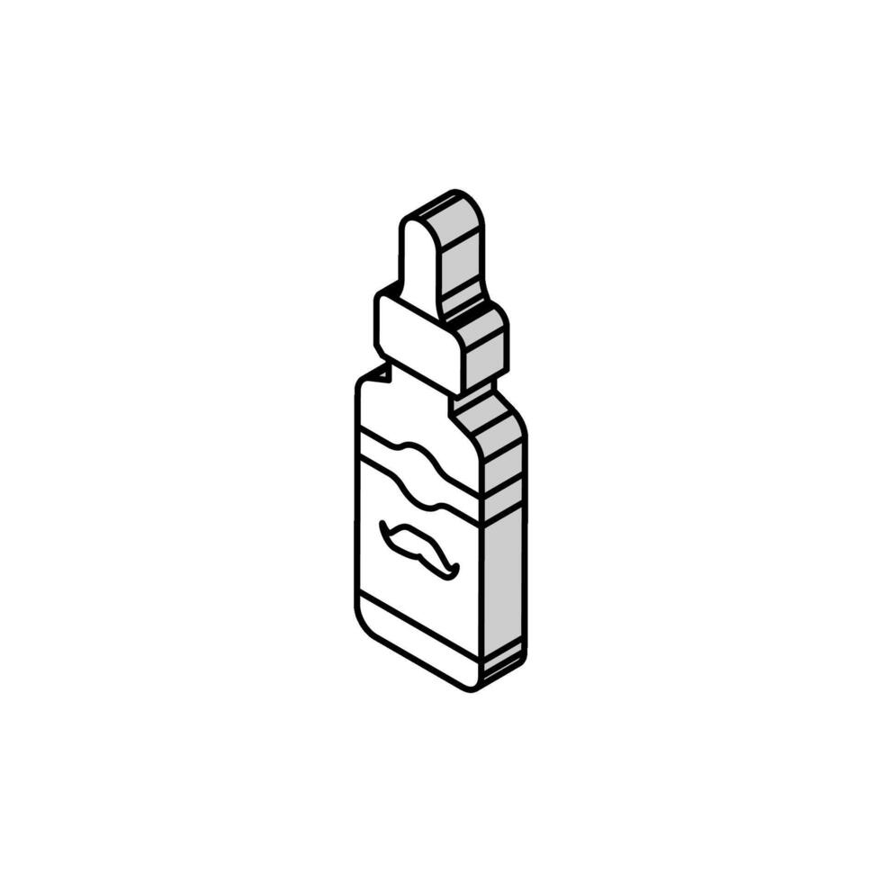 Bart Öl Hipster retro isometrisch Symbol Vektor Illustration