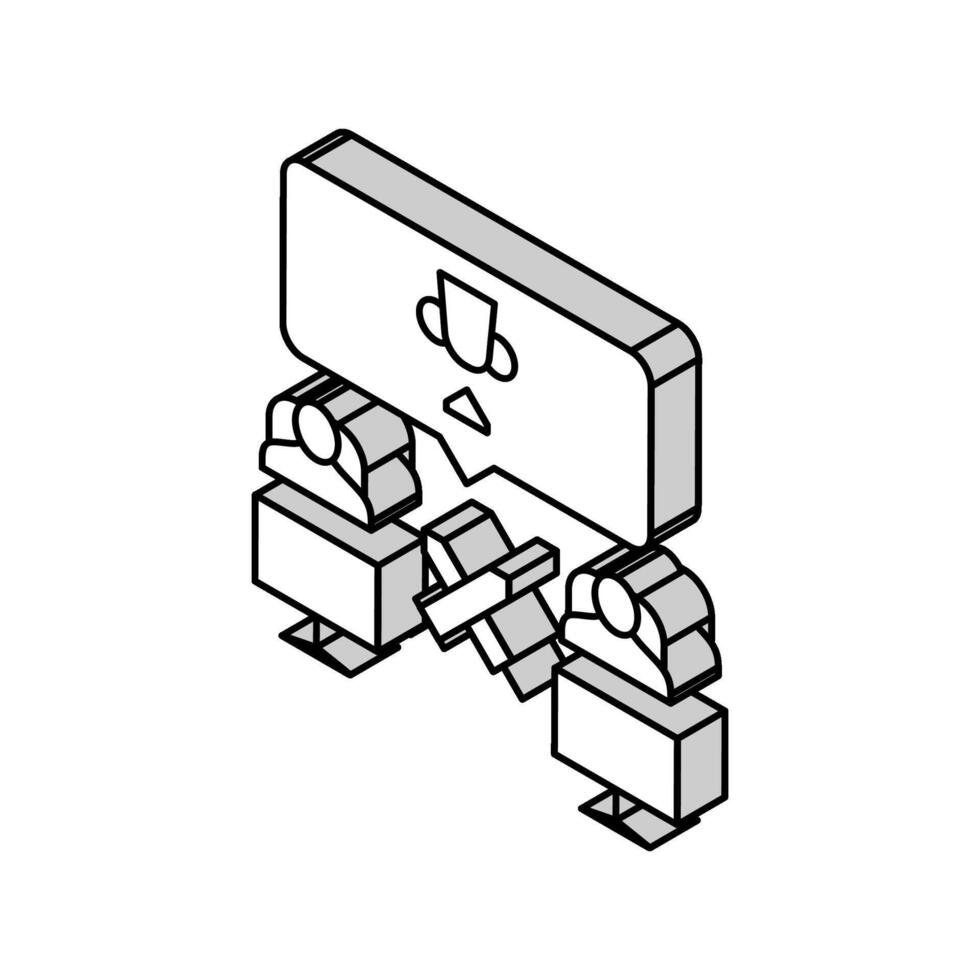 turnering cyber sport isometrisk ikon vektor illustration