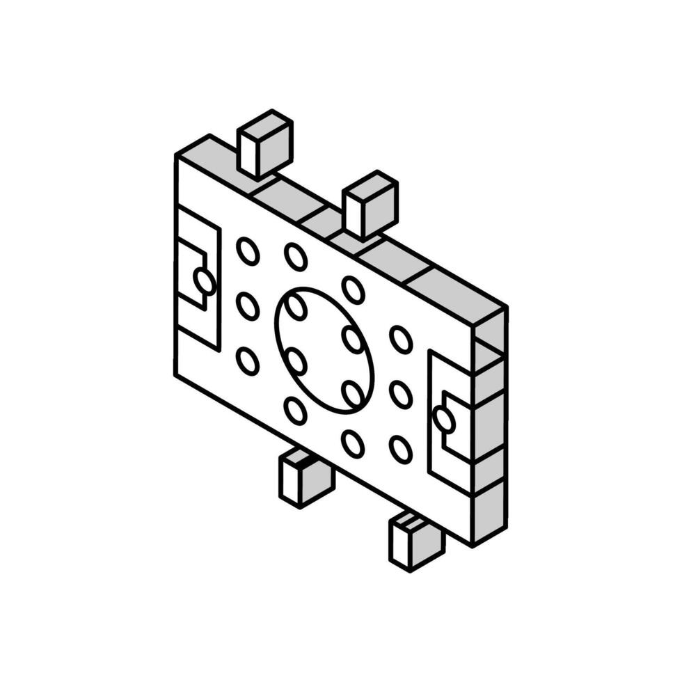 Tabelle Fußball Tafel isometrisch Symbol Vektor Illustration