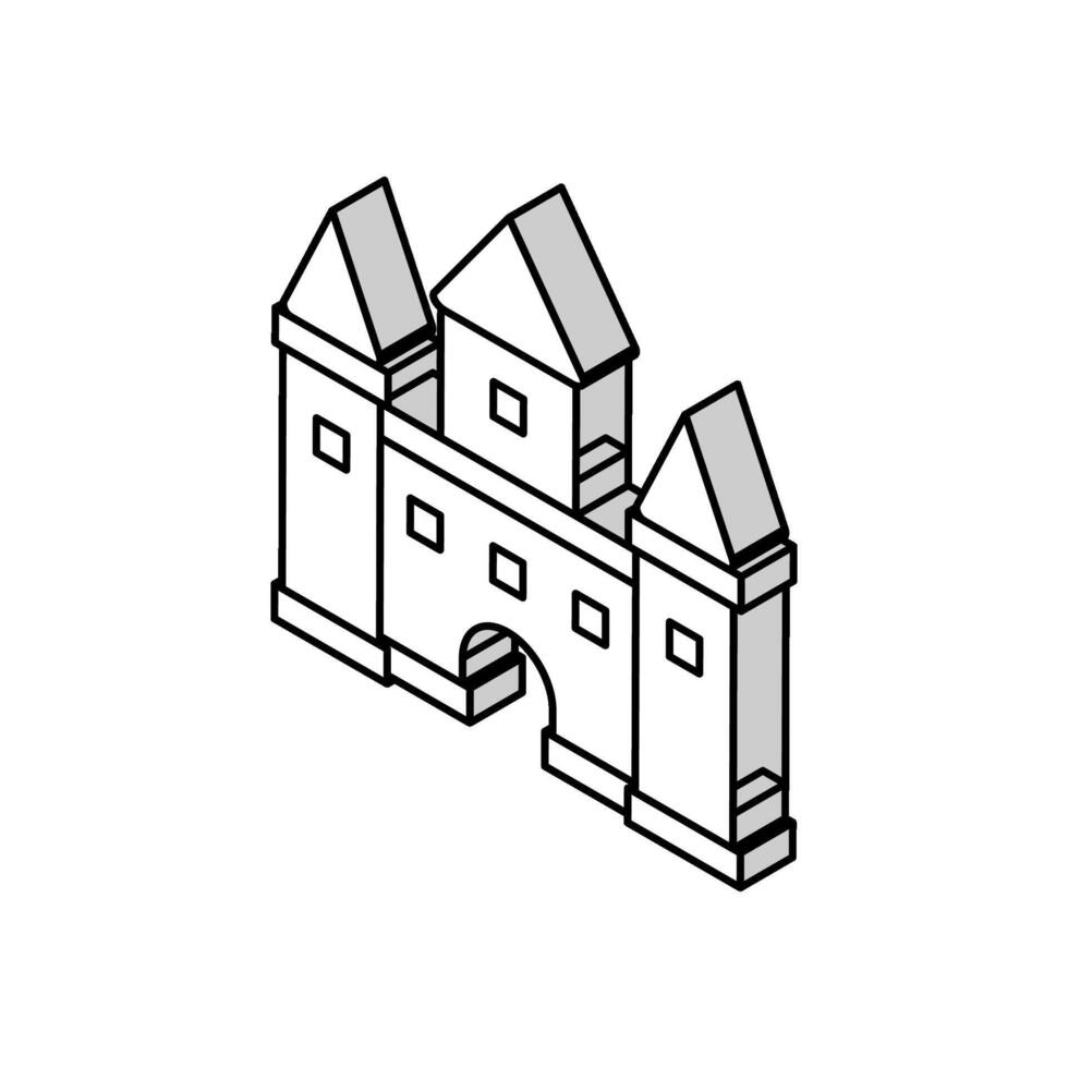 Schloss Spielzeug Baby isometrisch Symbol Vektor Illustration