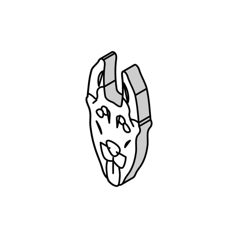 doberman pinscher hund valp sällskapsdjur isometrisk ikon vektor illustration