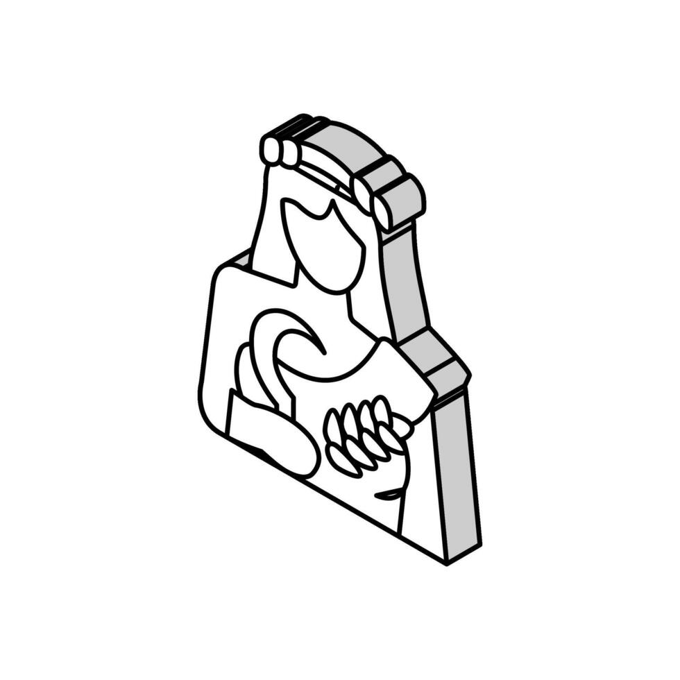 demeter griechisch Gott Mythologie isometrisch Symbol Vektor Illustration