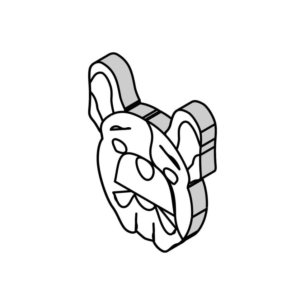 Französisch Bulldogge Hund Hündchen Haustier isometrisch Symbol Vektor Illustration