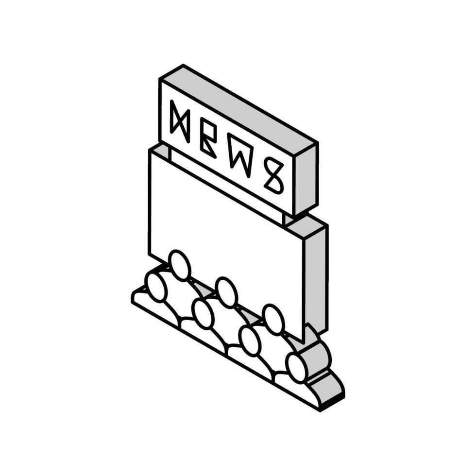 redaktionell Nachrichten Medien isometrisch Symbol Vektor Illustration