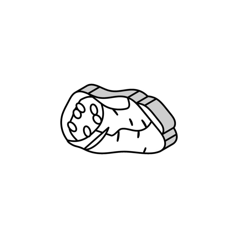 Cannoli Süss Essen isometrisch Symbol Vektor Illustration