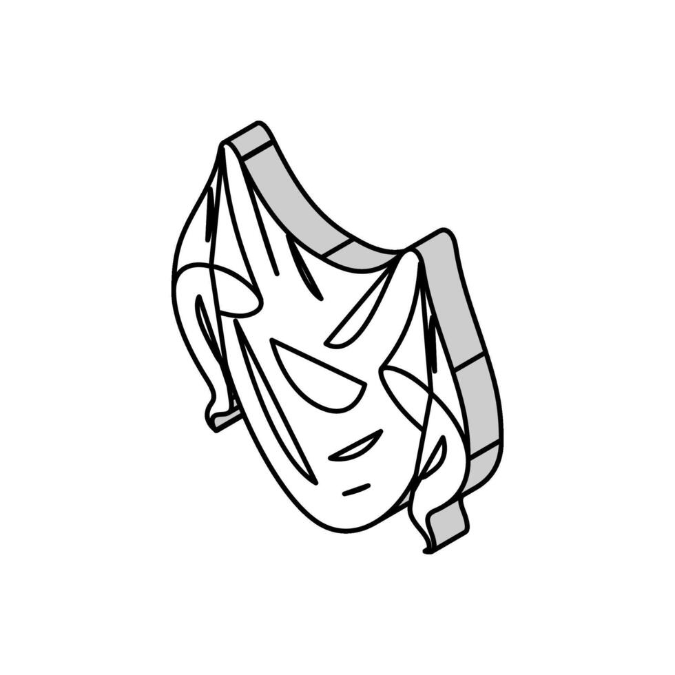 sjal stickning ull isometrisk ikon vektor illustration