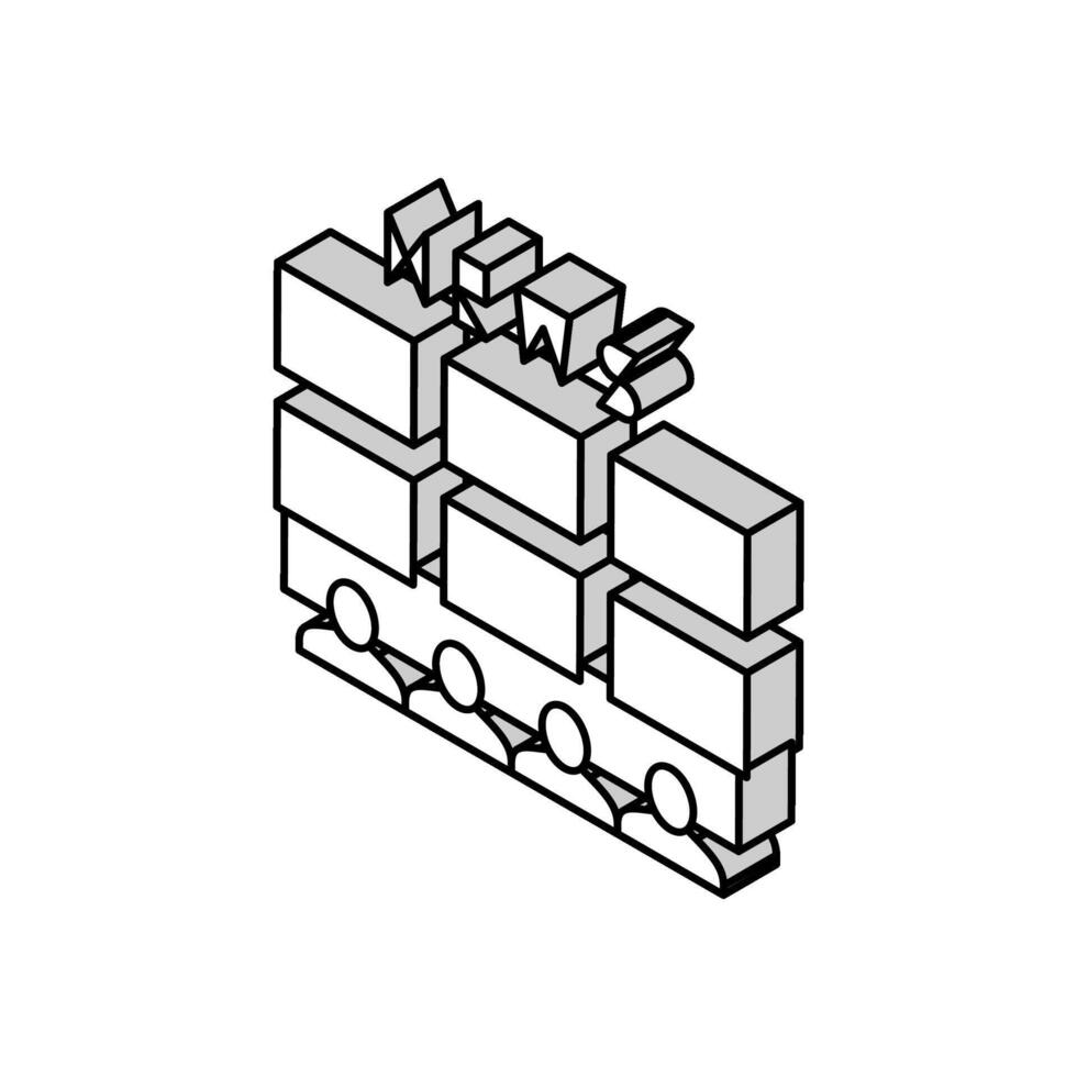 Nachrichtenredaktion Nachrichten Medien isometrisch Symbol Vektor Illustration