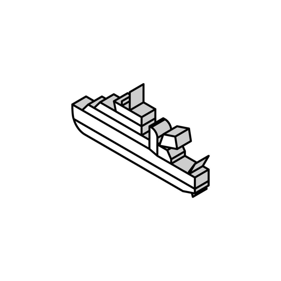 ozeanographisch Forschung Schiff isometrisch Symbol Vektor Illustration