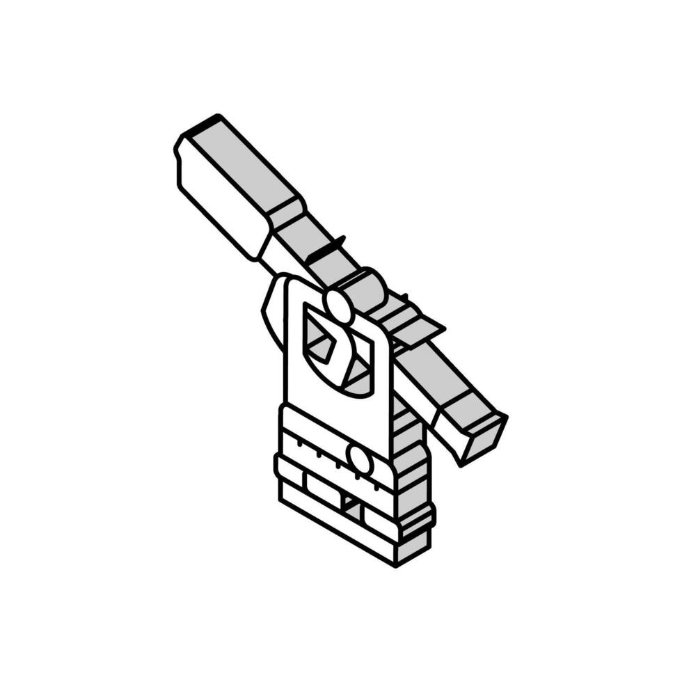 Transit Niveau Werkzeug bürgerlich Ingenieur isometrisch Symbol Vektor Illustration