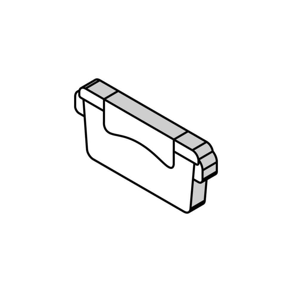 Mittagessen Box Plastik Container isometrisch Symbol Vektor Illustration