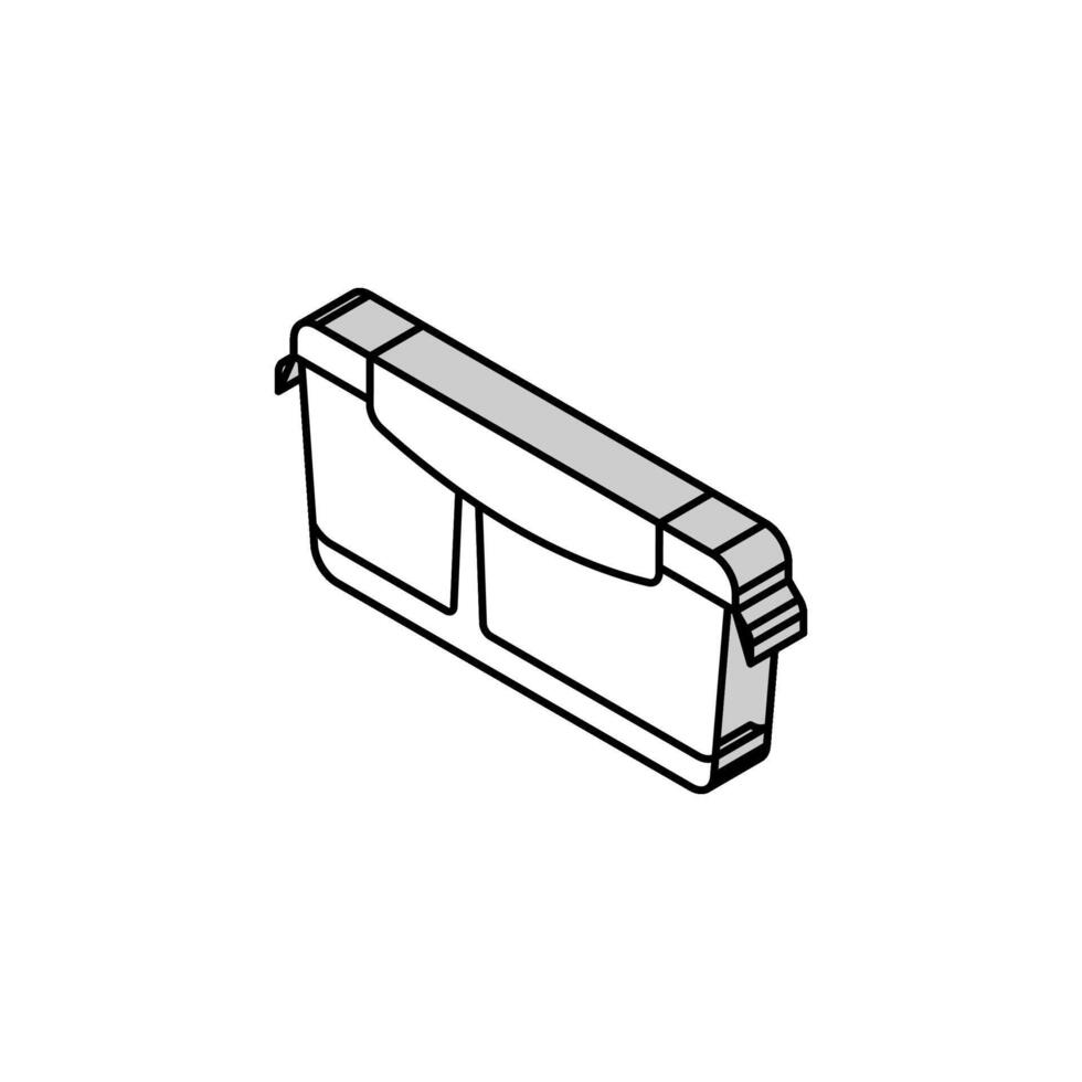 lunch låda glas behållare isometrisk ikon vektor illustration
