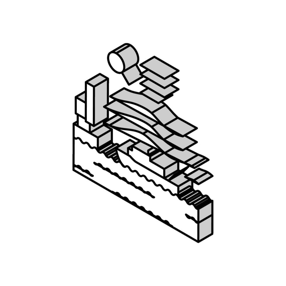 Marine Hydrodynamik isometrisch Symbol Vektor Illustration